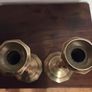 Early Vintage Pair Brass Candlesticks Image 3