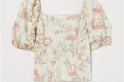 Linen Blend Pastel Print Top