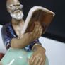 SALE!  Vintage Chinese Glazed Shiwan Mudman figurine - Scholar Reading Image 9