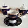 Vintage 1970' Cobalt Blue Gilded Tea Set Made in Ukraine Image 2