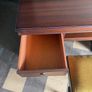 traditional English-style mahogany furniture, this twin-pedestal dressing table, five drawer chest of drawers to match and dressing table stool Image 4