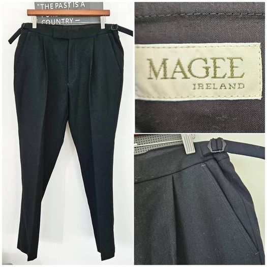 Magee Ireland black woolen smart full length trousers women 12 14