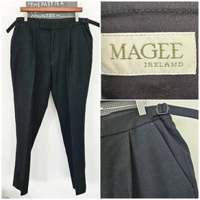 Magee Ireland black woolen smart full length trousers women 12 14