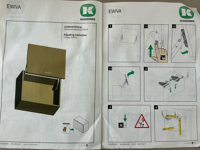 Kessebohmer Ewiva Lift Up Fitting For Kitchen Door
