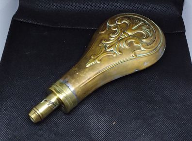 Antique Georgian Copper and Brass Gunpowder Flask