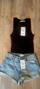 womens zara shorts & vest