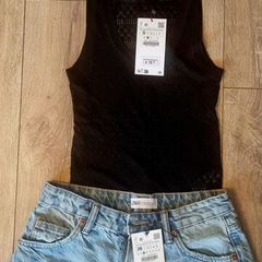 womens zara shorts & vest