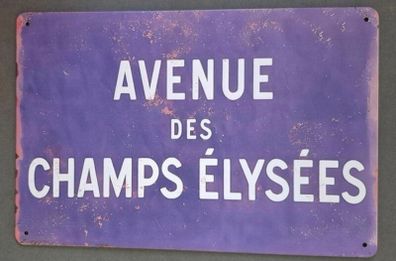 Vintage Style  Metal Sign. Avenue des champs elysees.