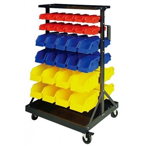 Bin Rack 60 Bins With Castor Wheels 1110h X 660w X 550d