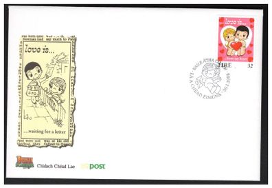 1998 Ireland Love (Birthday) Commemorative Stamp An Post First Day Cover (FDC)