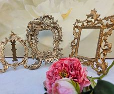 Collection of 3 Vintage Victorian Ornate Gilded Brass Frames