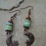 Cresent Moon earrings,Celestial earrings,Handmade jewellery,Gift Image 2