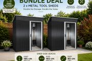 2 x 6ft Metal Garden Sheds Bundle Deal