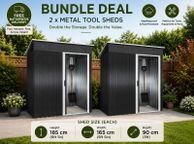 main image for ad 6ft Metal Garden Sheds Bundle Deal Set of 2