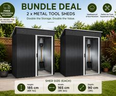 2 x 6ft Metal Garden Sheds Bundle Deal