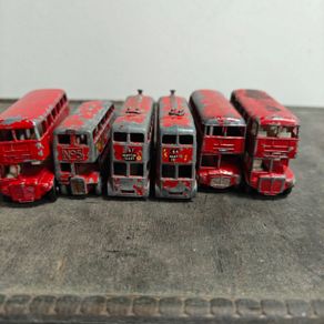 6 x old Matchbox Lesney Playworn London Routemaster and Trolley buses