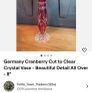 Bohemian cut to Clear Red Pedestral Vase Image 4