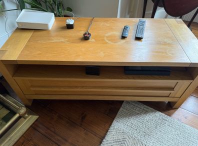 Oak TV stand and Nest of tables x 2 from Arnotts