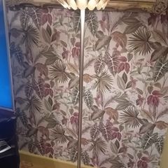 Chrome floor lamp with Feature Fabric Shade