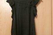 River Island Black Ruffle Sleeve Top