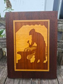 Vintage Wood (Maple, Mahogany, Oak) Marquetry Handmade in Ireland