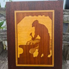 Vintage Wood (Maple, Mahogany, Oak) Marquetry Handmade in Ireland