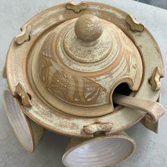 Studio pottery - punch bowl set - 6 cups