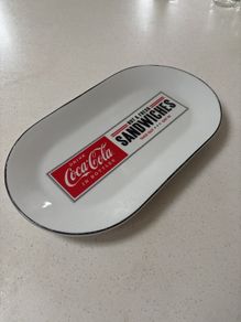 Coca - Cola porcelain Rectangular Plate - 32 cm by 18 cm- excellent condition