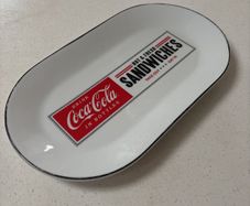 Coca - Cola porcelain Rectangular Plate - 32 cm by 18 cm- excellent condition