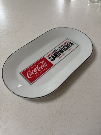 Coca - Cola porcelain Rectangular Plate - 32 cm by 18 cm- excellent condition