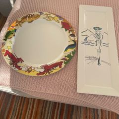Two Fabulous Platters, Large Heavy Fish Platter and Paul Costello Sandwich Platter