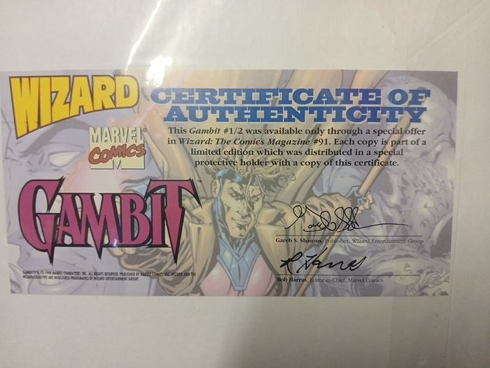 Gambit #1/2 Wizard Exclusive w/COA
