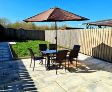 Outdoor Table, Chairs & Parasol