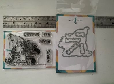 Trinity Stamps "From our gnome to yours" photopolymer stamp set with coordinating dies