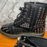 Dr Martens 1460 Ladies Black Smooth Studded Atlas Leather Punk Goth Zip Boots UK6 EU39 Image 7