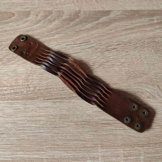 Brown genuine leather bracelet