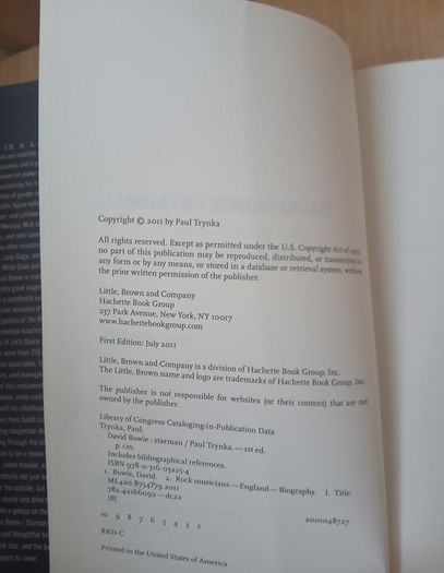 David Bowie Starman by Paul Trynka Hardback First Edition