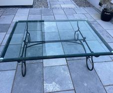 Free - Large Glass Topped Metal Coffee Table