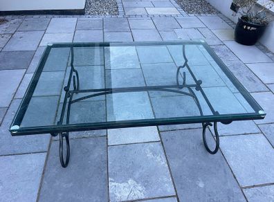 Beautiful Large Glass Topped Metal Coffee Table
