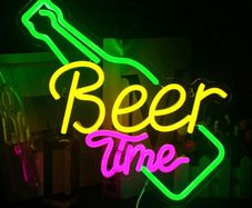Beer Time Neon Sign Bar Neon Light Sign Yellow LED Neon Sign for Wall Decor USB Powered Beer Neon Sign for Bar Club Gaming Room Home Wedding Birthday Party Decor Sign Gift (FREE POSTAGE)