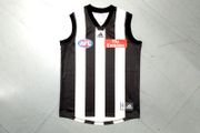 Collingwood (S) Aussie Rules Shirt Jersey AFL Oz Australian adidas Vest Guernsey Vintage Retro Small Magpies