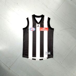 Collingwood (S) Aussie Rules Shirt Jersey AFL Oz Australian adidas Vest Guernsey Vintage Retro Small Magpies