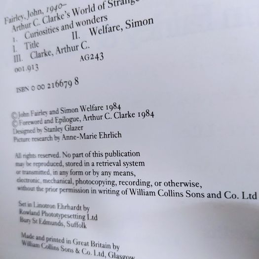 Arthur C. Clark's, World of Strange Powers/ John Fairly & Simon Welfare/ 1984/ 1 st edition