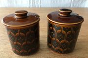 Hornsea Heirloom Brown Pottery Jam Pots