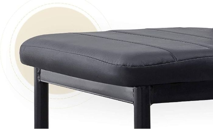 FREE P&P Stunning Modern Faux Leather Black White 4/6 Chair Set for Dining Kitchen Room (Black, 4)