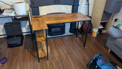 L Shaped Computer Desk with Power Outlet