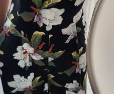 WAREHOUSE black floral crop jumpsuit with pockets Sz 12 UK