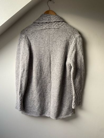 IrelandsEye Knitwear Grey Luxury Blend Open Front Cardigan Small Made in Ireland