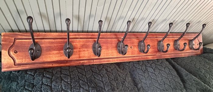 Solid Wooden Coat Rack, 84x11cm, Vintage Style