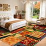 Washable Living Room Rugs 160x230cm Abstract Vintage Patchwork Rug Non-Slip & Low Pile Indoor Carpet Image 4